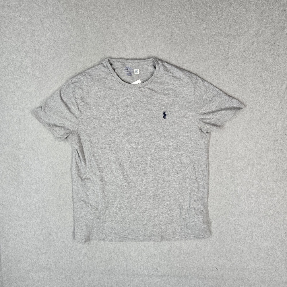 Polo Ralph Lauren Men Shirt L/G (20/100) Gray Embroidered Logo Short Sleeve